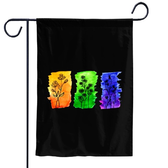Yellow Green Blue Flowers Garden Flags