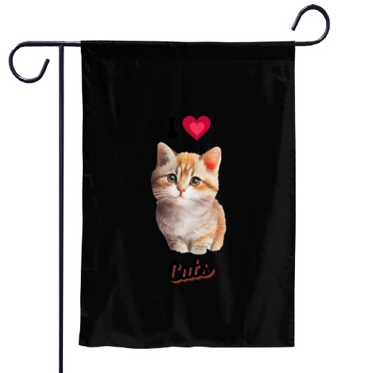 I love Cats design, cool cute gift idea for girls Garden Flags