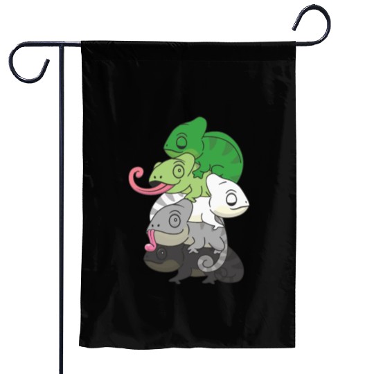 Aromantic Flag Pride Lgbtq Cute Chameleon Pile Garden Flags