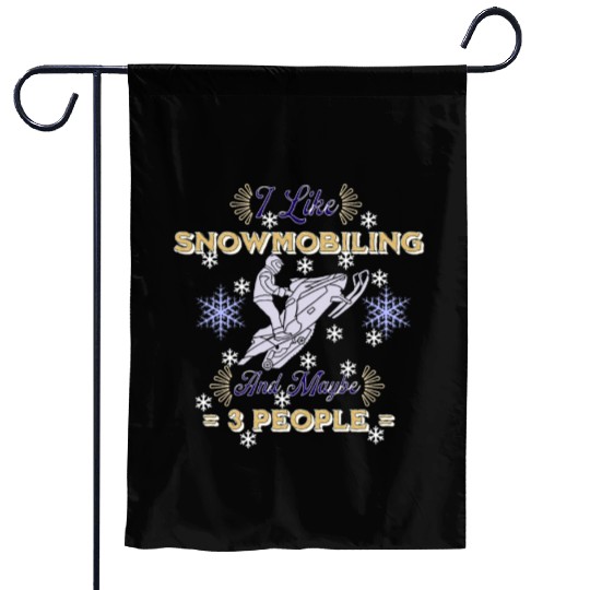 Funny Snowmobiling Introvert Garden Flags Men Women