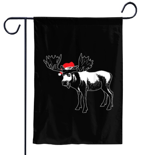 Christmas Moose X mas Deer Animal Fan Hilarious Garden Flags