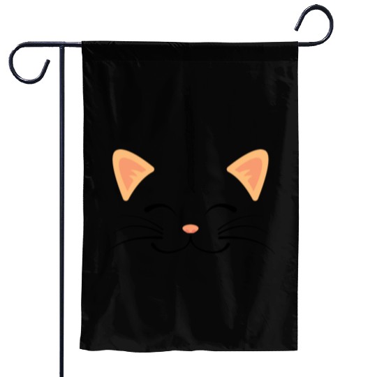 Floating Cat Face Garden Flags