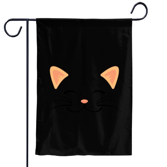 Floating Cat Face Garden Flags