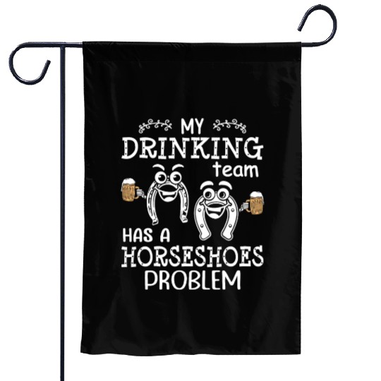 Drinking Team Horseshoe Pitching Garden Flags