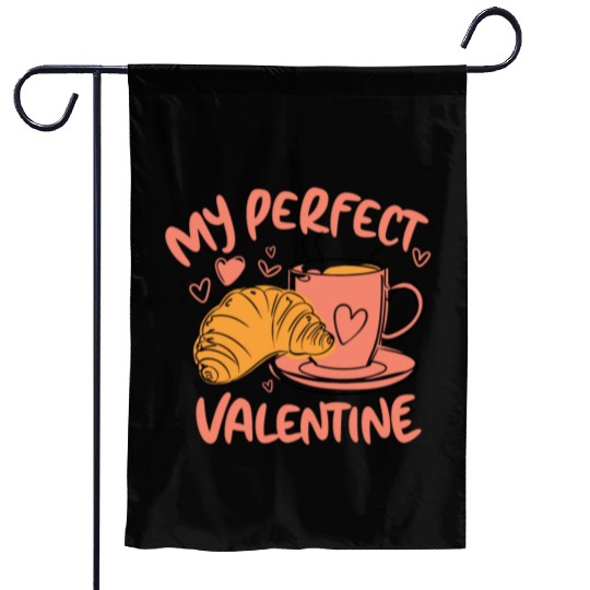 Coffee and Croissant | My Perfect Valentine Garden Flags