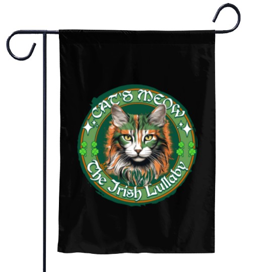 CAT'S MEOW THE IRISH LULLABY Feline Kitty Design Garden Flags
