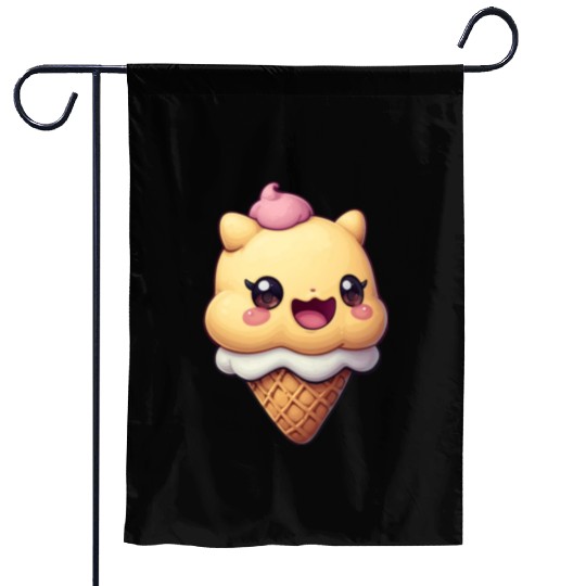 Smiling Ice Cream Delight Garden Flags