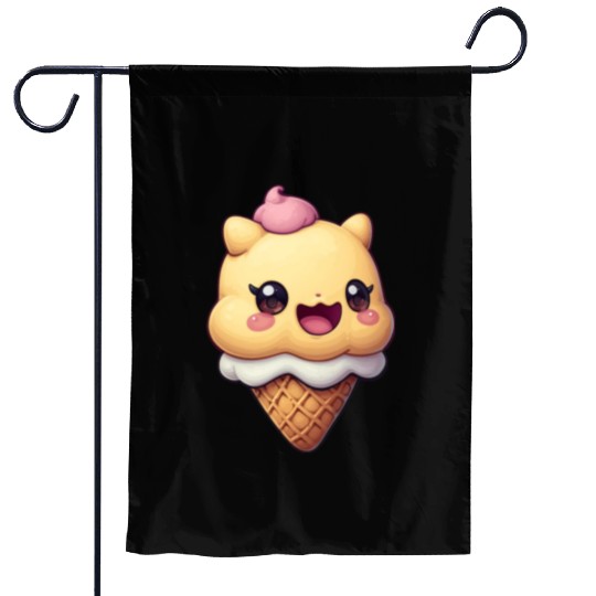 Smiling Ice Cream Delight Garden Flags
