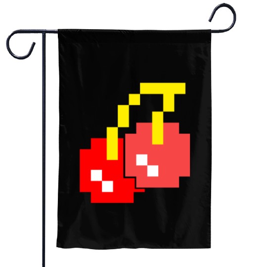 8 Bit Pixel Cherries 80s Video Game Halloween Garden Flags