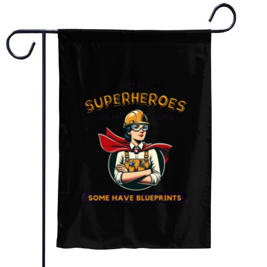 Female Engineer Superhero Garden Flags