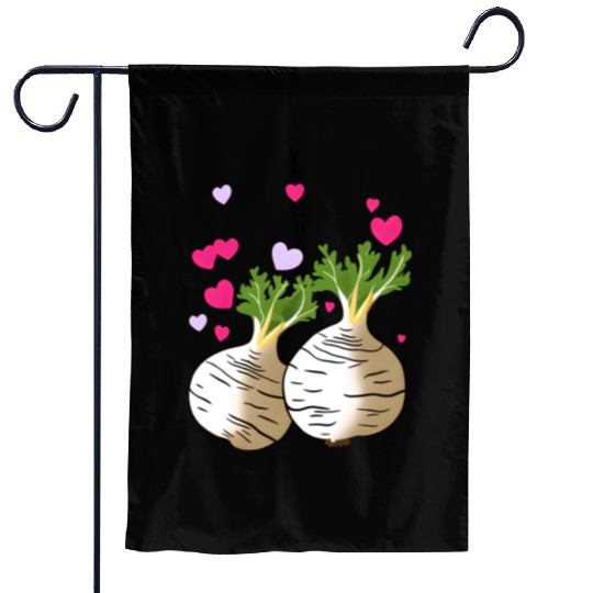Turnip Love Hearts Valentine's Day Garden Flags