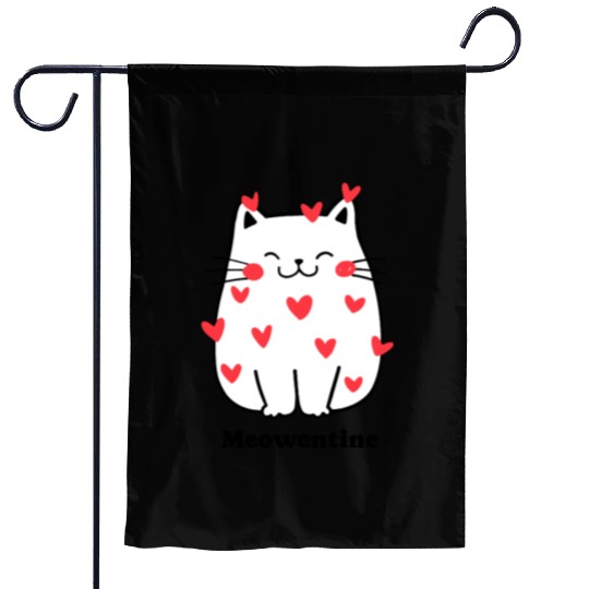 Happy Meowentine's Day Valentine Cat Lover Cute Garden Flags