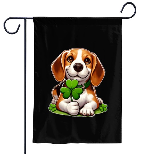 St. Patrick's Day Beagle Garden Flags