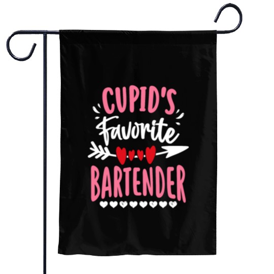 Cupid's Favorite Bartender Valentines Day Matching Garden Flags