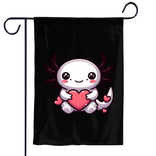 Axolotl Love Valentine Sweet-Heart Garden Flags