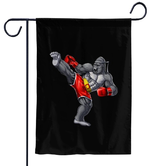 Gorilla Muay Thai Fighter Garden Flags
