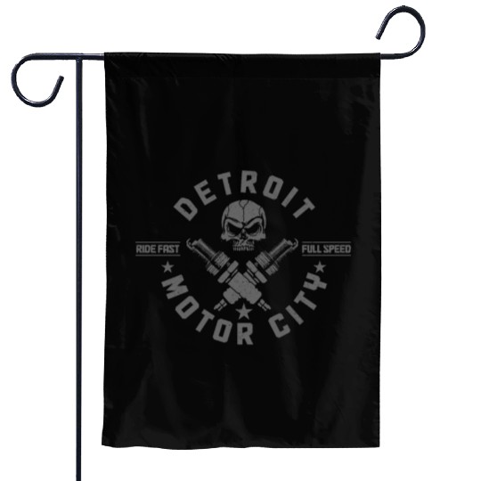 Detroit Michigan Motor City USA Garden Flags