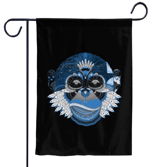 Monkey Mandala Art Garden Flags