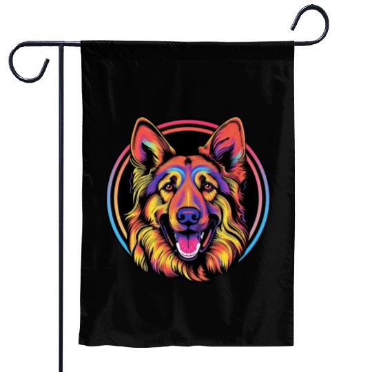 German Shepherd Funny Dog Halloween Costume Trick Garden Flags