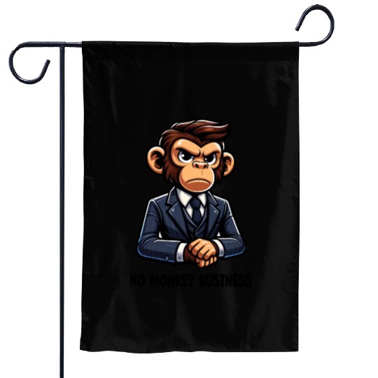 No monkey Business - Chimp Garden Flags