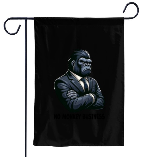 No monkey Business - Gorilla Garden Flags