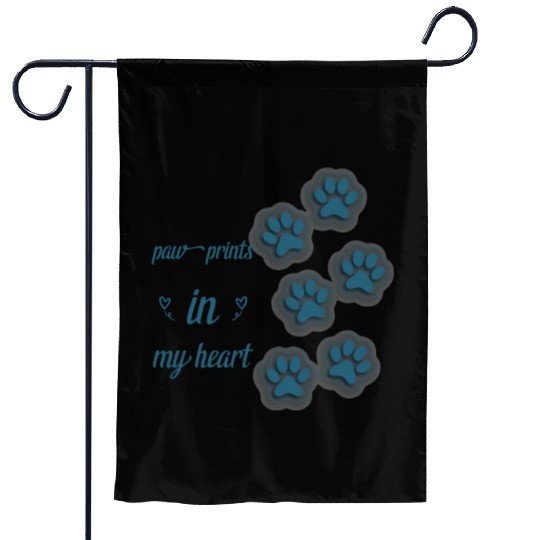 paw prints in my heart Garden Flags
