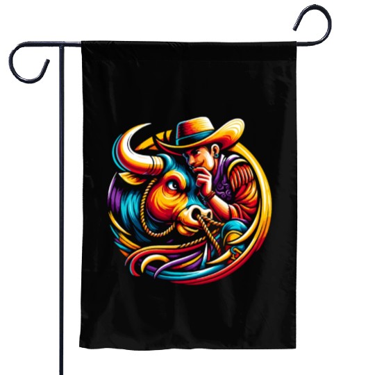 Rodeo Bull Riding Livestock Show Farmer Cattle Garden Flags