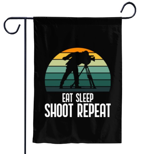 Eat Sleep Shoot Repeat Photography funny gift Garden Flags