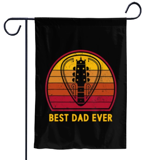 Retro Vintage Best Guitar Dad Ever Father's Day Garden Flags