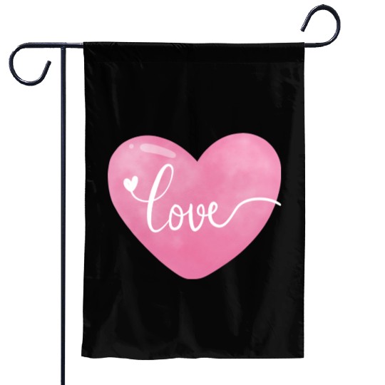 Pink heart Garden Flags
