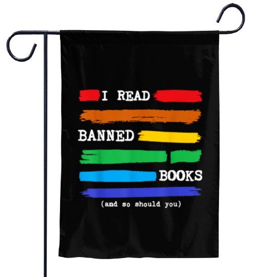 I Read Banned Books Colorful 2023 National Libr Garden Flags