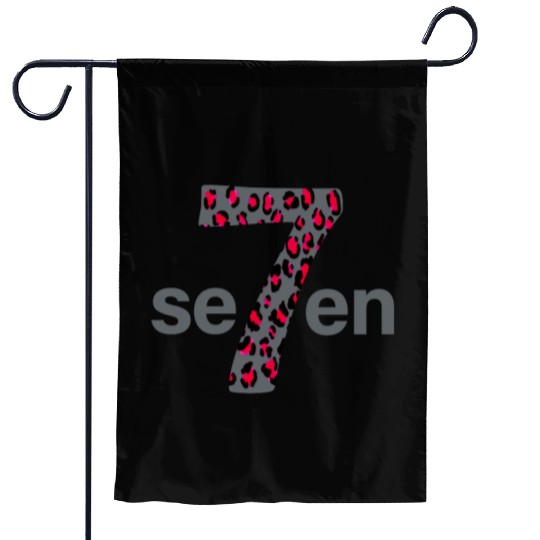 7 in red animal print Garden Flags