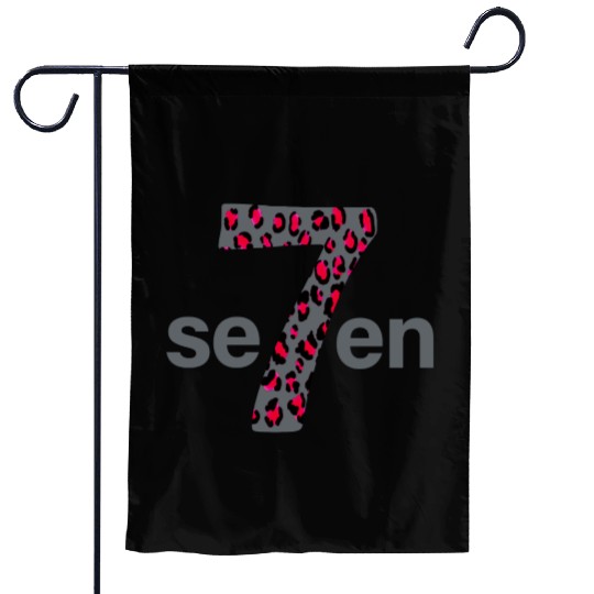7 in red animal print Garden Flags