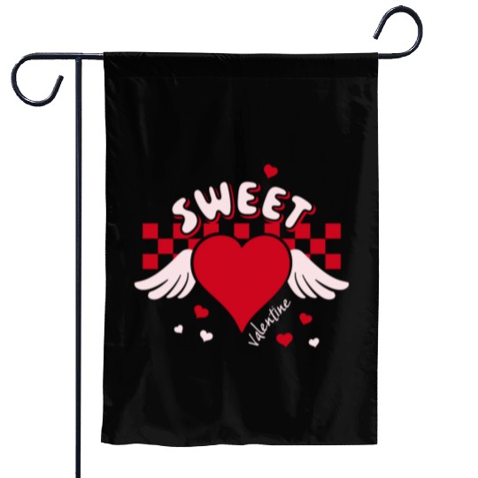 Sweet Valentine Valentine's Day Heart Cupid Wings Garden Flags