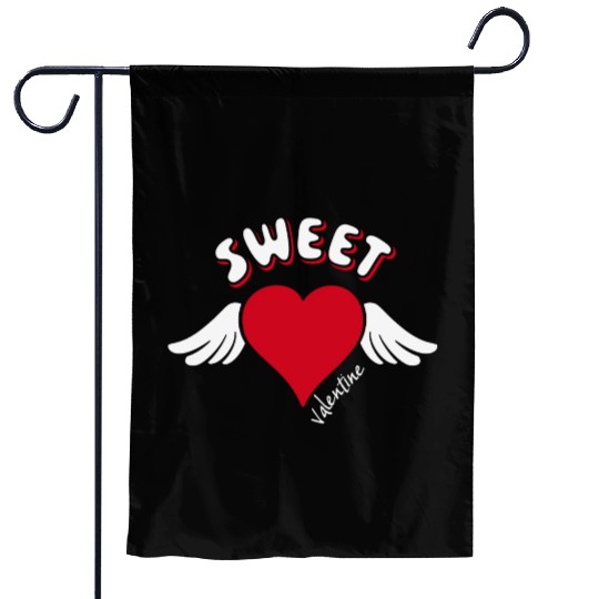 Sweet Valentine Valentine's Day Heart Cupid Wings Garden Flags