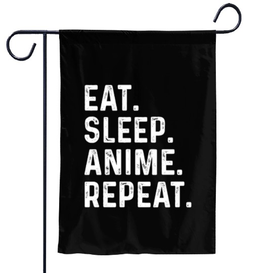 Eat Sleep Anime Repeat Gift for Manga Fans Garden Flags