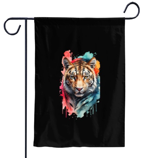 Wild Splendor: Colorful Leopard Face Garden Flags