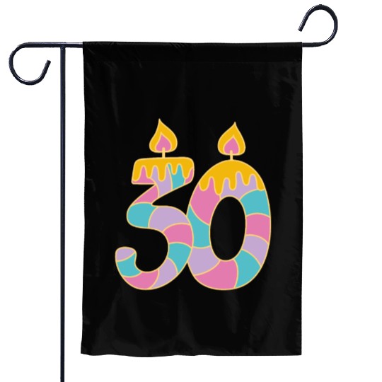 Happy Birthday 30th Age Number Garden Flags