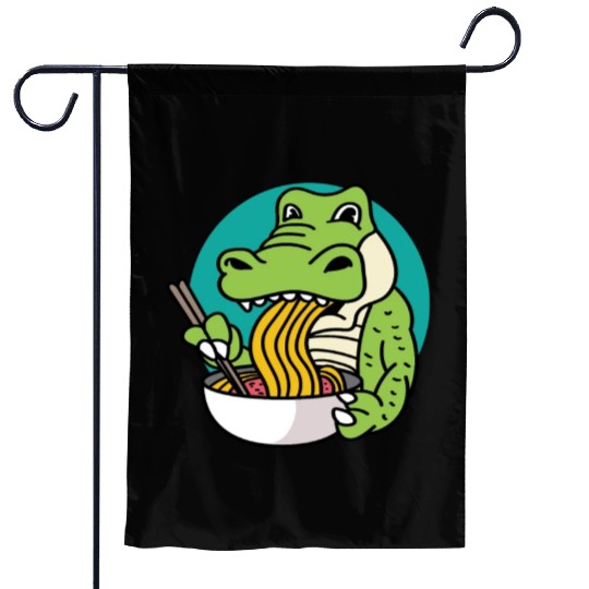 Trex Eating Ramen Food Lover Gift Garden Flags