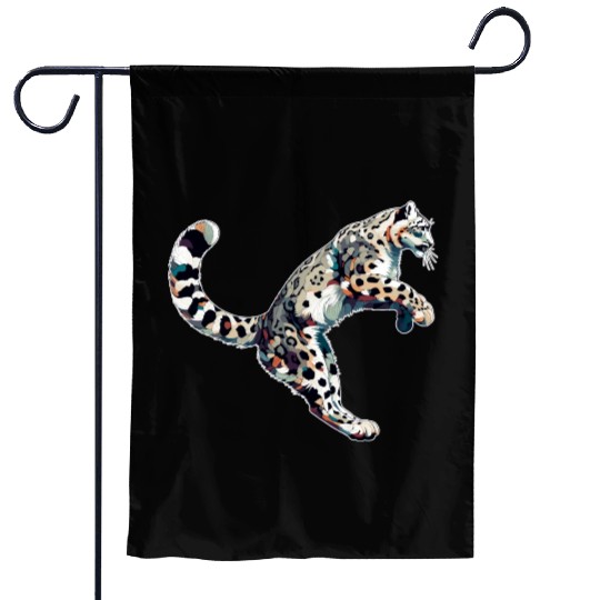 Snow Leopard Leopard White Leopard Garden Flags