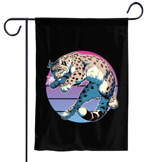 Snow Leopard Leopard White Leopard Garden Flags