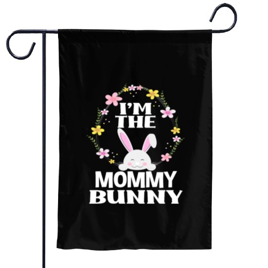 I Am Mommy Easter Bunny Flower Wreath Easter Garden Flags