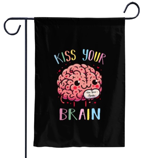 Kiss Your Brain Teacher Valentines Cute Teacher Garden Flags