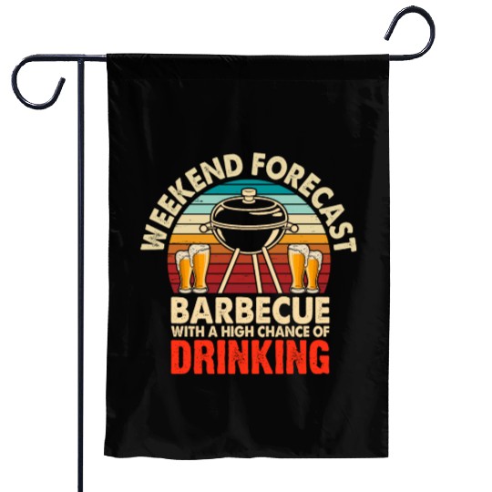 Weekend Forecast Barbecue - BBQ Barbeque Garden Flags