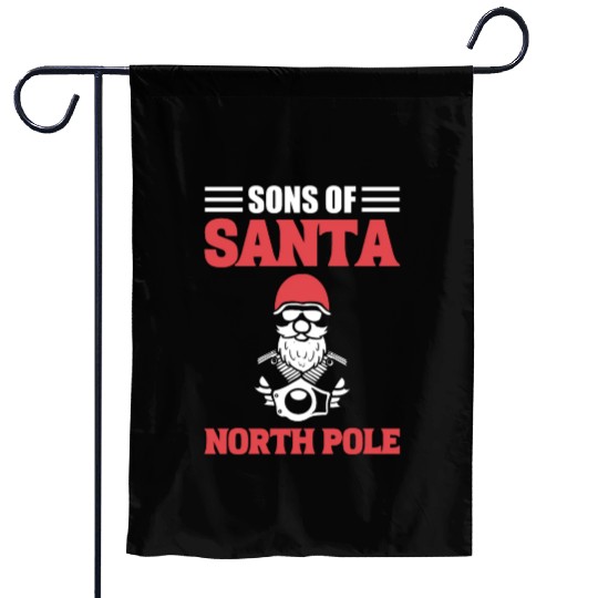 Sons Of Santa North Pole Motorcycle Rider Garden Flags