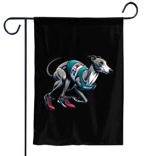 Marathon Master: Greyhound's Race Day Garden Flags
