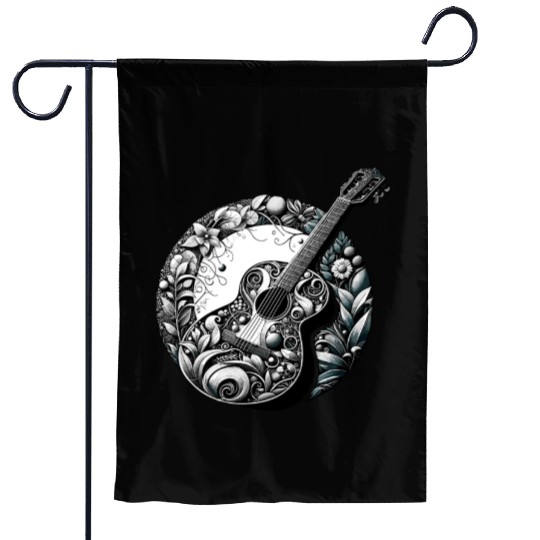 Retro Style Guitar for Guitarists Garden Flags