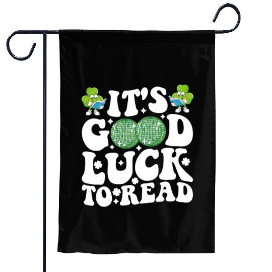 It's Good Luck To Read St Patricks Day Disco Ball Garden Flags
