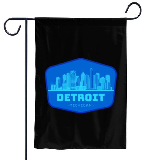 DETROIT SKYLINE BADGE Garden Flags