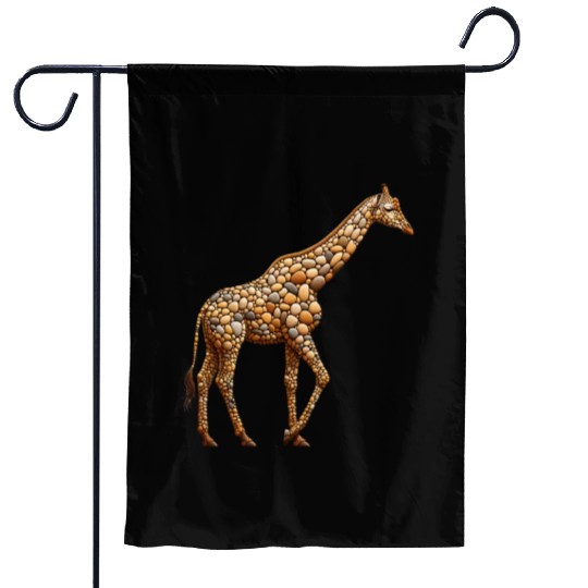 Serene Giraffe - Pebble Art Garden Flags